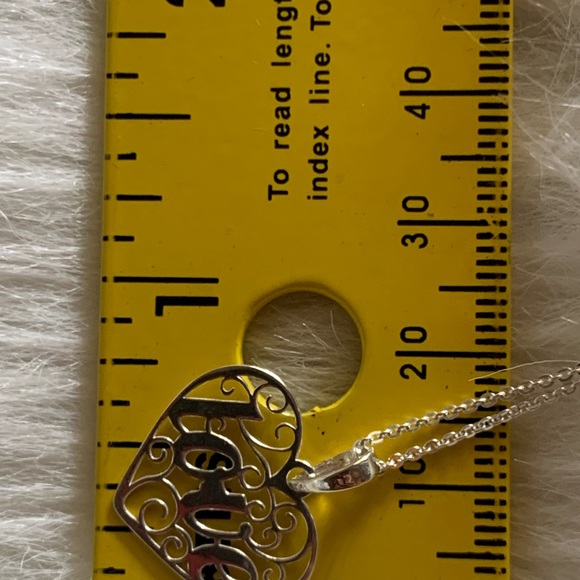 .925 Solid Sterling Silver LOVE Heart Necklace Heart Chain Italian Chain .925 - Picture 8 of 10